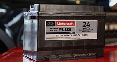 Motorcraft® Tested Tough® PLUS Batteries, $119.95 MSRP, or redeem 24,000 FordPass® Rewards Points. *